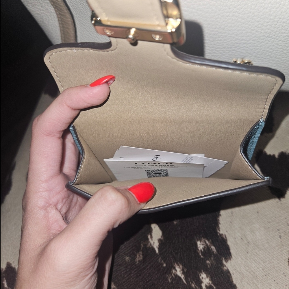 Coach Women's Tri-Color Leather Pepper Wallet In Colorblock - Picture 3 of 3
